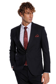 2 Piece Striped Black Men Suit - Wessi