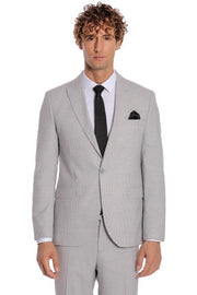 2 Piece Striped Grey Men Suit - Wessi