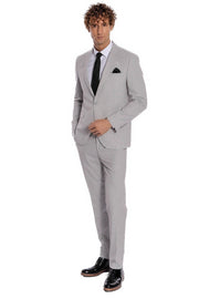 2 Piece Striped Grey Men Suit - Wessi