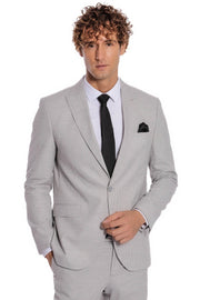 2 Piece Striped Grey Men Suit - Wessi