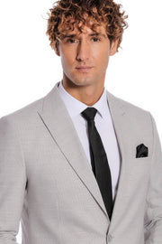 2 Piece Striped Grey Men Suit - Wessi