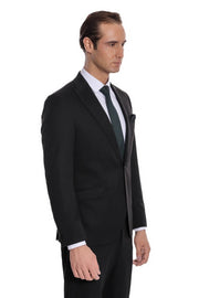 Plain 2 Piece Slim Fit Black Men Suit - Wessi