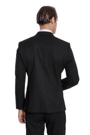 Plain 2 Piece Slim Fit Black Men Suit - Wessi