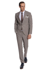 Plain 2 Piece Slim Fit Dark Grey Men Suit - Wessi