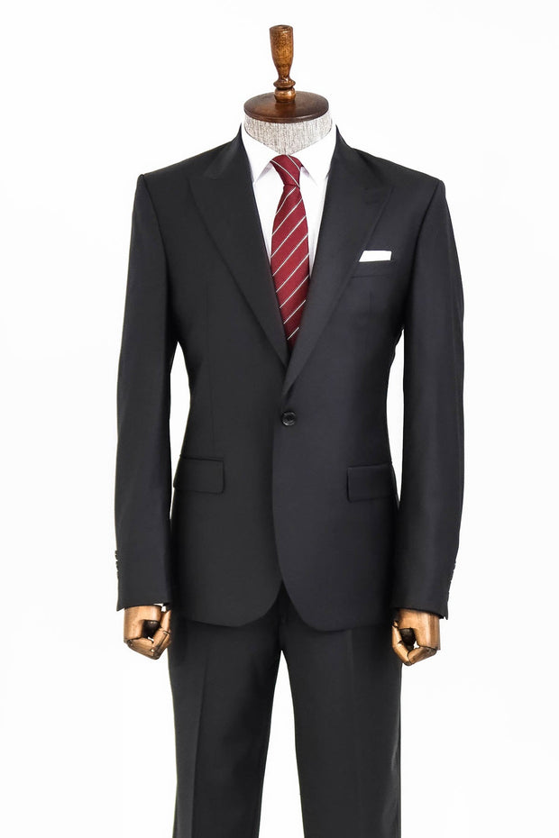 Wool Black Men Suit - Wessi