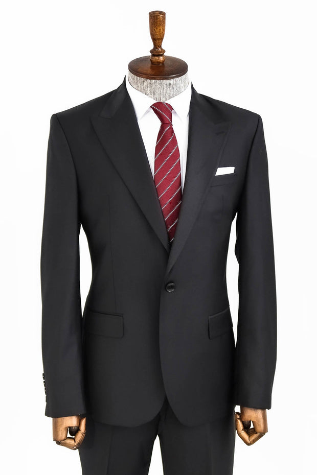 Wool Black Men Suit - Wessi