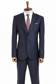 Wool Navy Blue Men Suit - Wessi