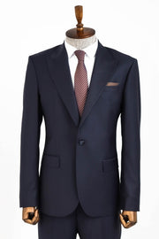 Wool Navy Blue Men Suit - Wessi