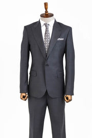 Dark Grey Wool Men's Suit - Wessi