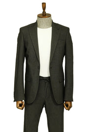 Single Buttons 2 Piece Black Men Suit - Wessi