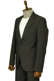 Single Buttons 2 Piece Black Men Suit - Wessi