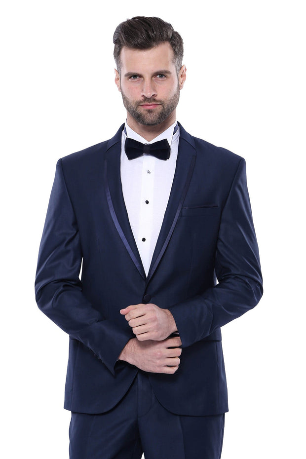 Shawl Lapel Blue Wedding Suit | Wessi