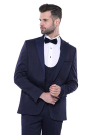 Detachable Lapel Navy Suit | Wessi