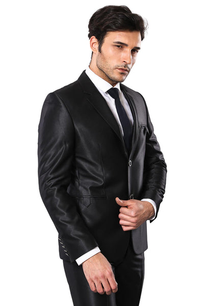 Shiny Black Men's Suit - Wessi