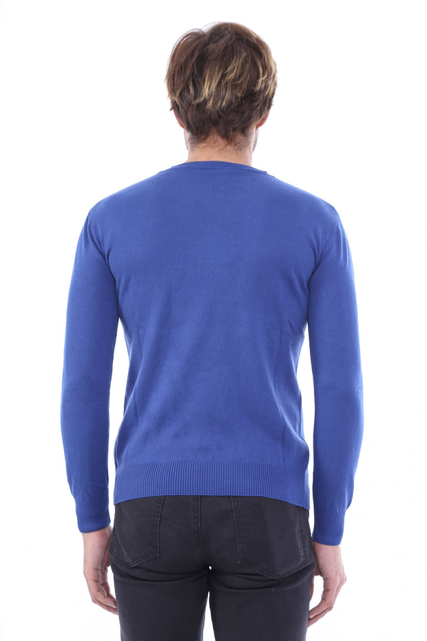 Circle Collar Indigo Color Sweater - Wessi