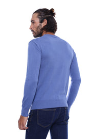 Circle Neck Blue Knitwear - Wessi