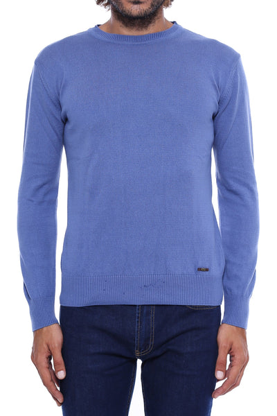 Circle Neck Blue Knitwear - Wessi