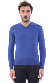 V Neck Indigo Men Sweater | Wessi