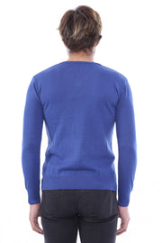 V Neck Indigo Men Sweater | Wessi