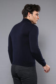 Turtleneck Navy Blue Men Sweater | Wessi