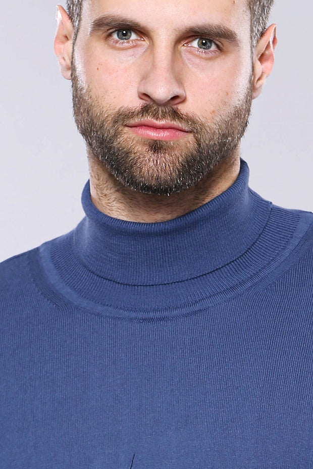 Turtleneck Blue Sweater | Wessi