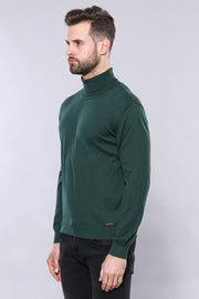 Turtleneck Green Men Sweater - Wessi