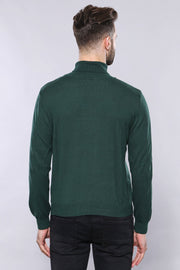 Turtleneck Green Men Sweater - Wessi