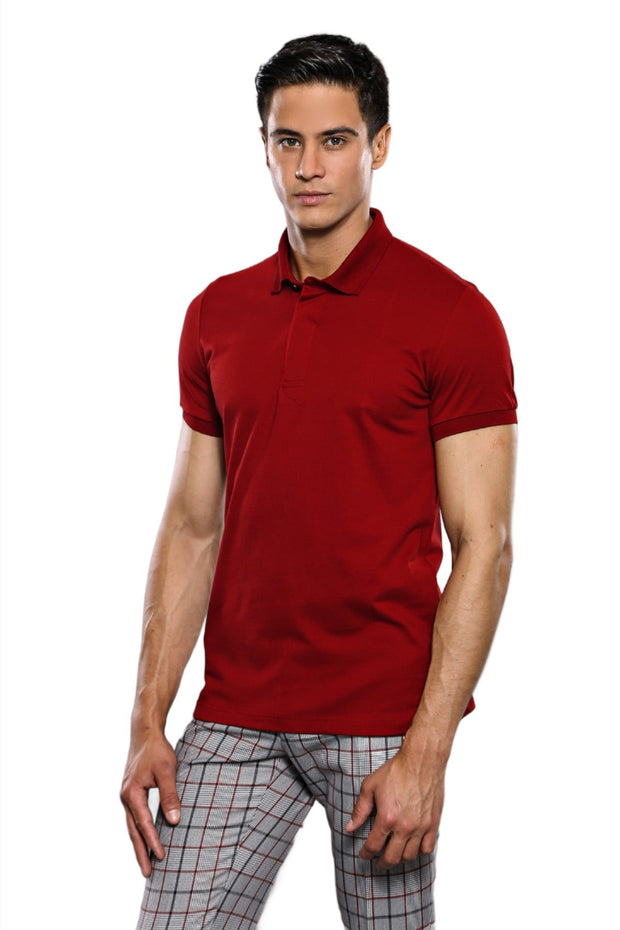 Basic Claret Red Men Polo T-Shirt - Wessi