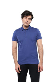 Polo Plain Indigo Blue Men T-Shirt - Wessi