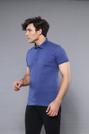 Polo Plain Indigo Blue Men T-Shirt - Wessi