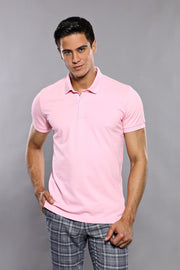 Plain Pink Polo T-Shirt  - Wessi