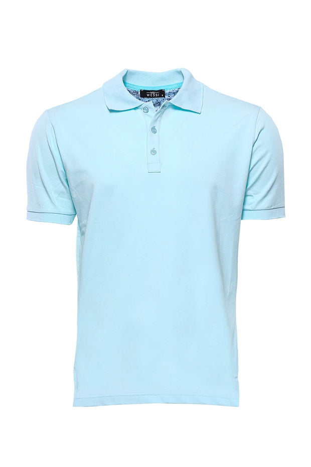 Sky Blue Polo Collar T-shirt - Wessi