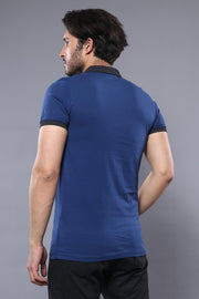 Men's Blue Polo T-Shirt Navy Detailed | Wessi