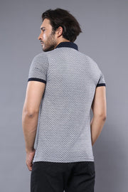 Patterned Grey Men's Polo T-Shirt | Wessi