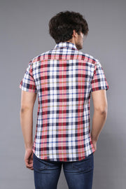 Checked Patterned Short Sleeve Men Shirt - Wessi