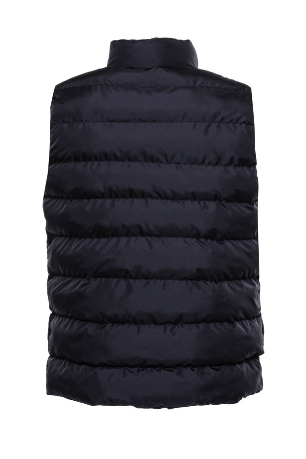 Zippered Pockets Quilted Black Men Winter Down Vest - Wessi