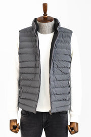 Reversible Puffer Grey Men's Down Vest - Wessi