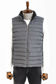 Reversible Puffer Grey Men's Down Vest - Wessi