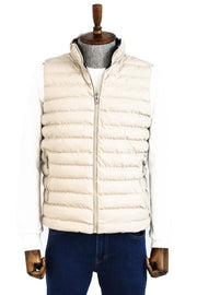 Reversible Puffer Cream Men Down Vest - Wessi