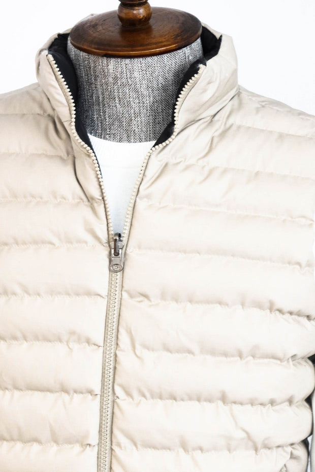 Reversible Puffer Cream Men Down Vest - Wessi