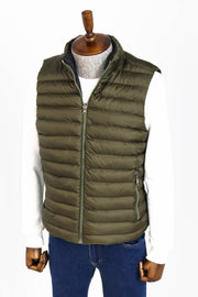 Reversible Puffer Green Men Down Vest - Wessi