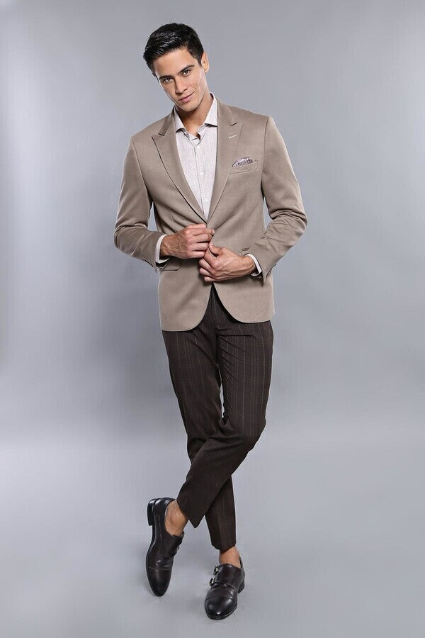 Beige Men's Jacket - Wessi