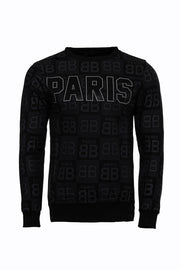 Black Printed Slim Fit Sweatshirt - Wessi