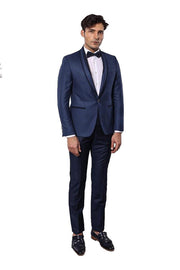 Blue Patterned Tuxedo Suit | Wessi