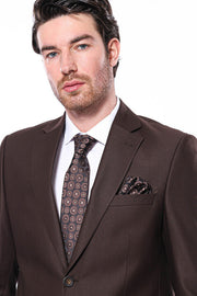 Brown 4 Drop Regular Suit | Wessi