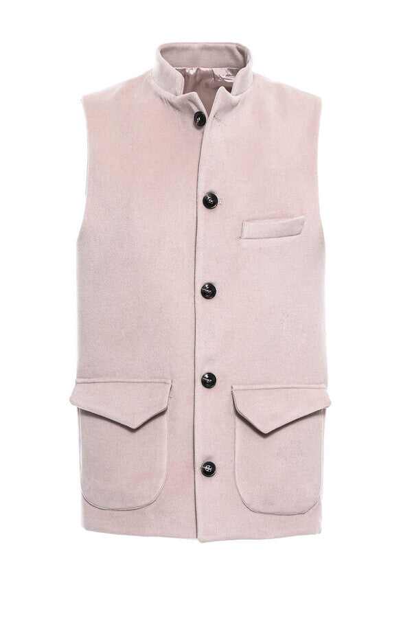 Cream Cachet Mandarin Collar Vest - Wessi