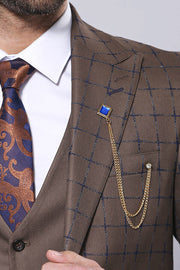 Brown Checked Suit - Wessi