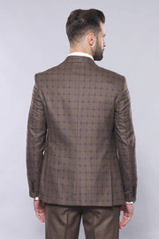 Brown Checked Suit - Wessi