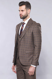 Brown Checked Suit - Wessi