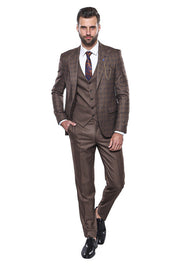 Brown Checked Suit - Wessi